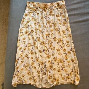 Hippie Rose Brown and Yellow Midi Skirt